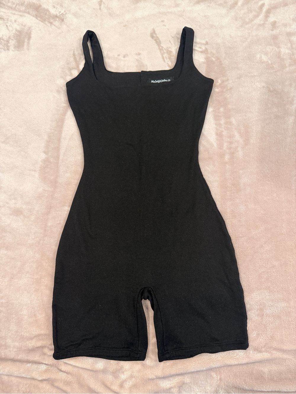 MyOutfitOnline Black Bodycon Romper Biker Short Jumpsuit XS